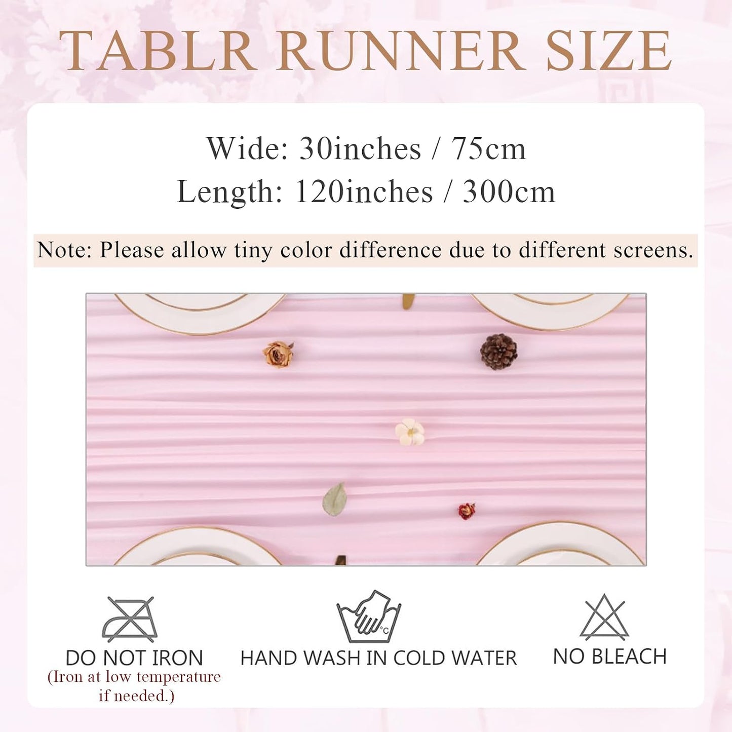 10FT Blushing Pink Chiffon Table Runner 30x120 Inches Spring Boho Sheer Fabric Table Runner for Wedding BridalShower Birthday Party Valentine's Day Decorations