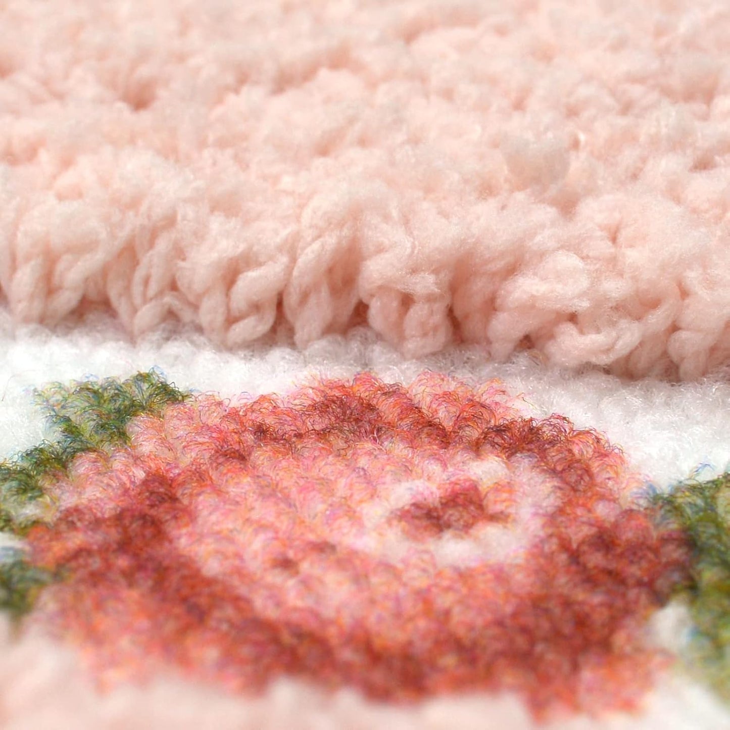 ABREEZE Floral Rose Bathroom Rugs Mats 16X24 inch,Soft Shaggy Water Absorbent Non-Slip Mat Microfiber Bath Mat Shower Mat Door Mat Kitchen Mat Rugs,Pink