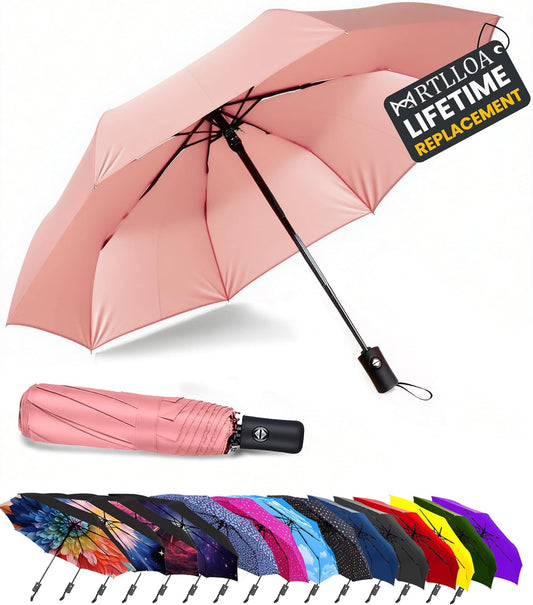 MRTLLOA Travel Essentials Mini/Compact Umbrella for Purse - Small Lightweight, UV Sun Protection, Tiny Umbrella for Men and Women