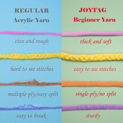 3 Pack Rainbow Beginners Crochet Yarn Pink Purple Cotton Crochet Yarn for Crocheting Knitting Beginners with Easy-to-See Stitches Cotton-Nylon Blend Crochet Yarn for Beginners Crochet Kit(3x50g)