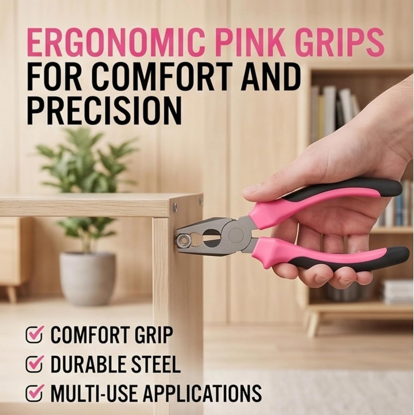 13 Piece Pink Tool Set for Women, Small Household DIY Hand Tool Kit with Pliers, Screwdrivers, Storage Case Starter Set with Storage Case for Renters Students Beginners