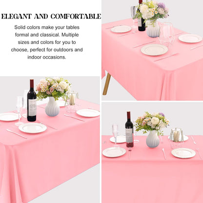 4 Pack Rectangle Tablecloth 60x102 Inch Pink Washable Polyester Table Cover for Wedding Dining Table Buffet Parties Banquet Decoration（Pink）