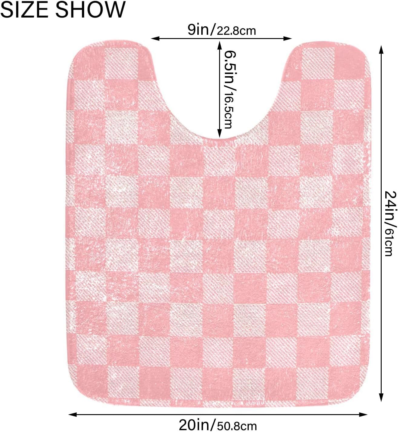 ALAZA Pink Checkered Racing Check Bath Mat for Bathroom Rugs Rectangle Carpet for Shower, Fluffy Absorbent & Machine Washable