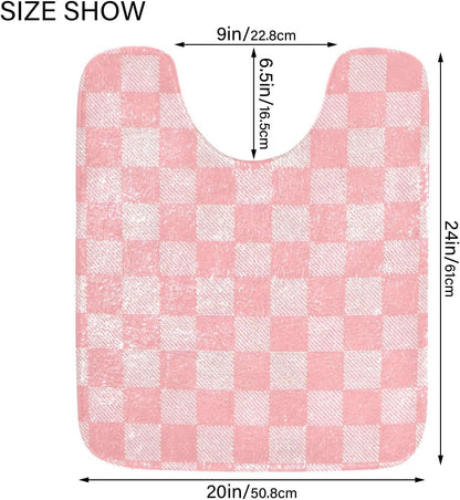 ALAZA Pink Checkered Racing Check Bath Mat for Bathroom Rugs Rectangle Carpet for Shower, Fluffy Absorbent & Machine Washable