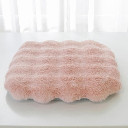 Plush Fuzzy High Resilience Chair Cushion 13"x13"x2" Removable Chair Pads Non Slips Square Seat Cushions with Ties for Indoor Dining Room Kitchen and Office Chairs (Pink,13"x13")