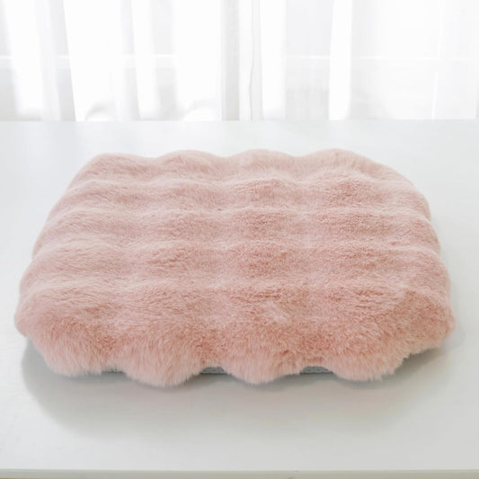 Plush Fuzzy High Resilience Chair Cushion 13"x13"x2" Removable Chair Pads Non Slips Square Seat Cushions with Ties for Indoor Dining Room Kitchen and Office Chairs (Pink,13"x13")