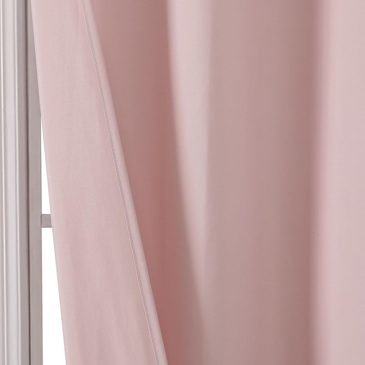 OVZME Zora 84 Inch Shower Curtain Set with 12 Plastic Hooks, Plain Fabric Shower Curtain for Bathroom - Extra Long Shower Curtain, Water Resistance, Machine Washable Soft Cloth, 72WX84L, Blush Pink
