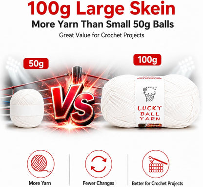 LUCKY BALL Milk Cotton Yarn, 100g / 240 yd 60% Cotton 40% Acrylic #2 Fine Sport Yarn, Soft Crochet & Knitting Yarn for Amigurumi Dolls, Baby Items, Flowers, Hats, Sweaters, Blankets (Pink)