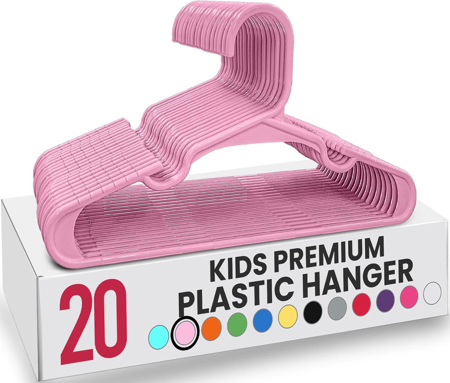 Utopia Home 20 Pack Kids Hangers - 11.5 Inch Plastic Baby Hangers for Closet - Children Hanger for Clothes - Infant Hanger for Closet - Everyday Standard Use (Baby Pink)
