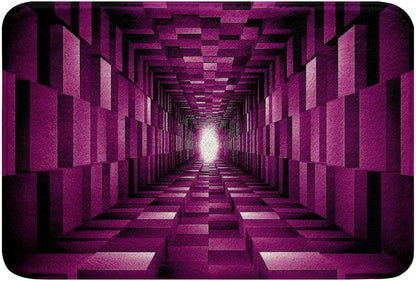 Feelyou Pink Checkered Bathroom Rugs Microfiber 16"x24" Light Geometric Bath Mats Non-Slip Abstract Plaid Bathroom Accessories Floor Doormats Soft Door Mat