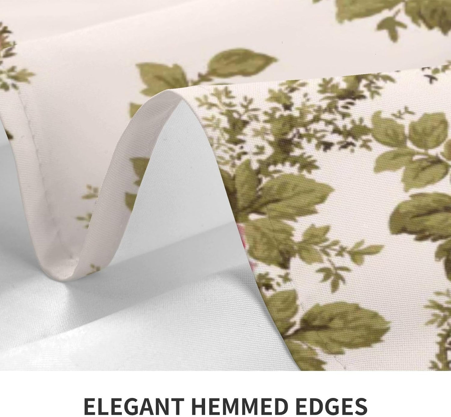 Elegant Vintage Pink Roses-Buff Tablecloth 60 x 90 Inch Washable Polyester Rectangle Table Cover for Party Wedding Picnic Dining
