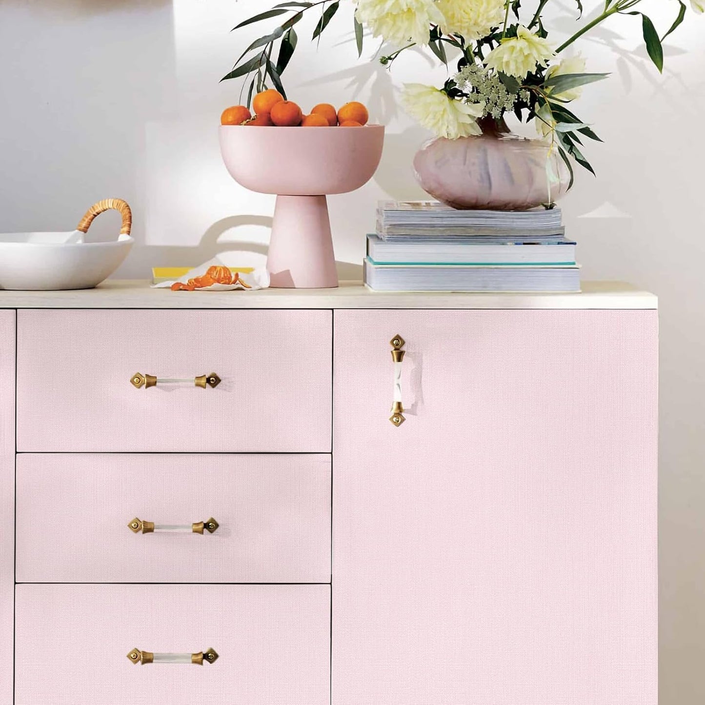 Sevalo Light Pink Peel and Stick Wallpaper Pink Contact Paper for Cabinets and Drawers Textured Embossed Self Adhesive Removable Wallpaper Bedroom Bathroom Waterproof Girls Kids Room 15.7inW 78.7L