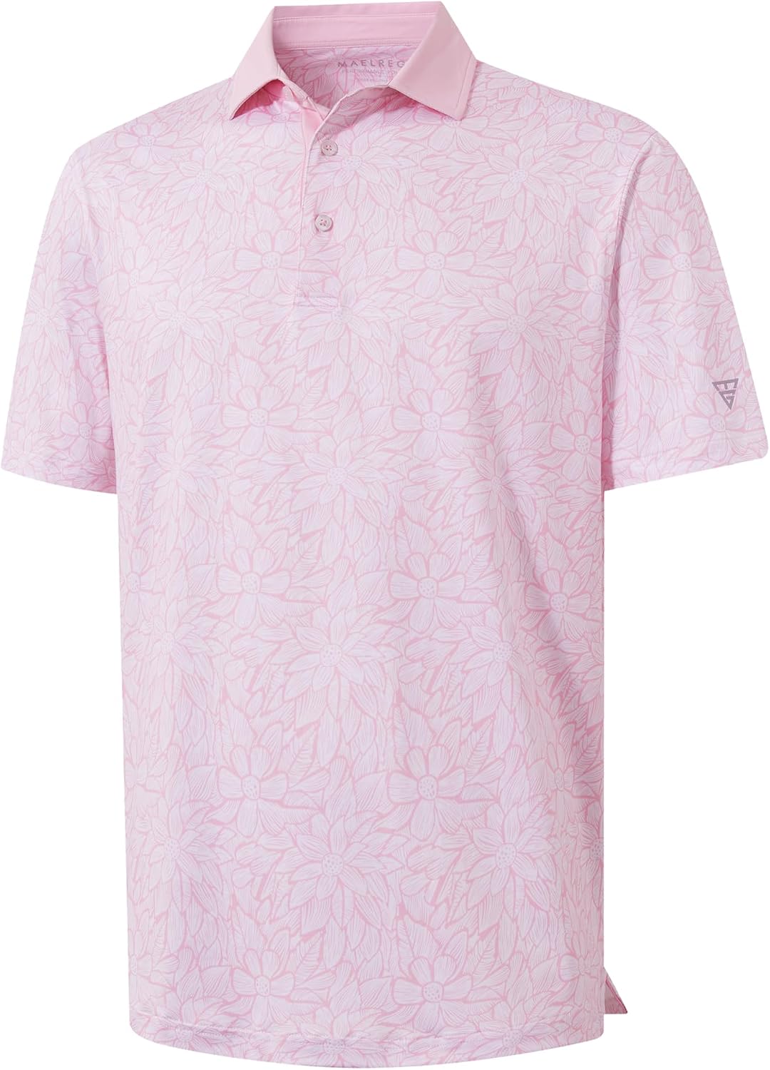 M MAELREG Golf Shirts for Men Short Sleeve Print Patterns Moisture Wicking Performance Lightweight Collared Mens Polo Shirts
