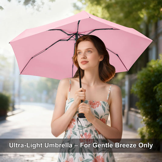 Mini Umbrella for Travel - Waterproof Portable Folding Umbrella Flat Compact Lightweight Small Umbrellas for Pocket Purse