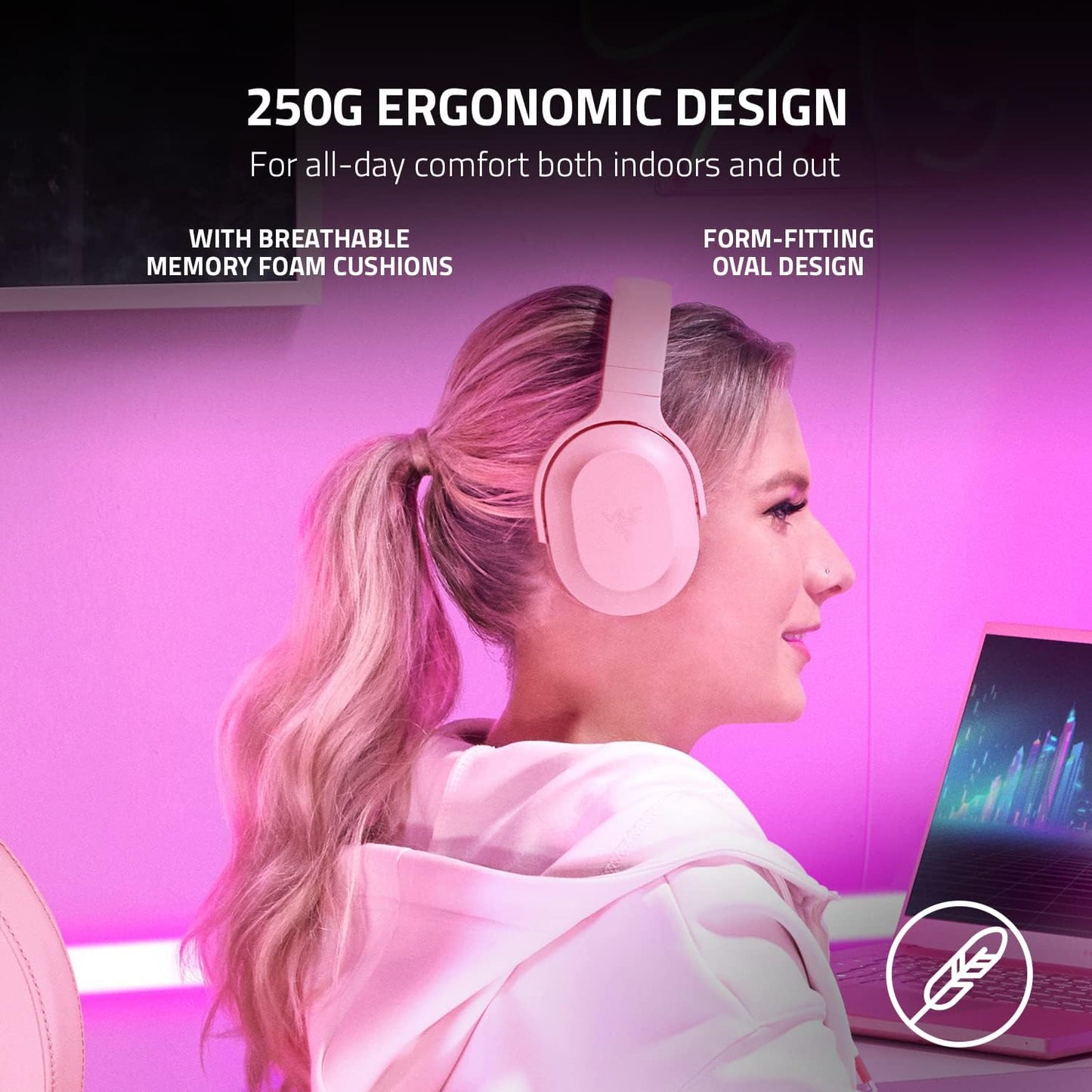 Razer Barracuda X Wireless Gaming & Mobile Headset (PC, PlayStation, Switch 2, Android, iOS): 2.4GHz Wireless + Bluetooth - Lightweight - 40mm Drivers - Detachable Mic - 50 Hr Battery - Quartz Pink