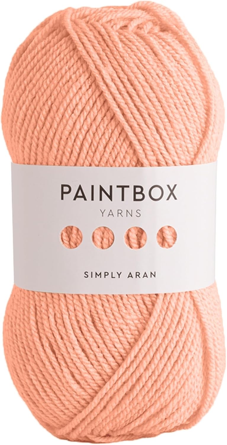 Paintbox Aran Yarn - Acrylic Yarn - 201yds (184m)/100g (3.53oz) - Peach Orange Acrylic Knitting Wool for Crochet - Soft & Durable - Heavy Worsted - Great for Jumpers, Cardigans & Crafts, Clothes