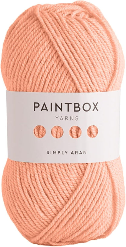 Paintbox Aran Yarn - Acrylic Yarn - 201yds (184m)/100g (3.53oz) - Peach Orange Acrylic Knitting Wool for Crochet - Soft & Durable - Heavy Worsted - Great for Jumpers, Cardigans & Crafts, Clothes