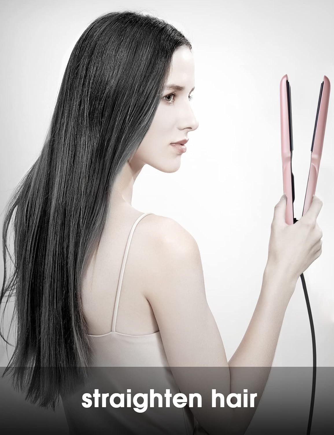 ANGENIL Ceramic Flat Iron Hair Straightener - 1.6inch Straightening and Curler 2 in 1,Professional Hair Iron Flat for Women Shinier&Smoother Hair,LCD Display,30s Fast Heating