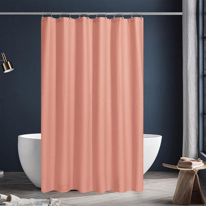 N&Y HOME Fabric Shower Curtain or Liner with Magnets - Hotel Quality, Machine Washable, Water Repellent - Coral, 72x72
