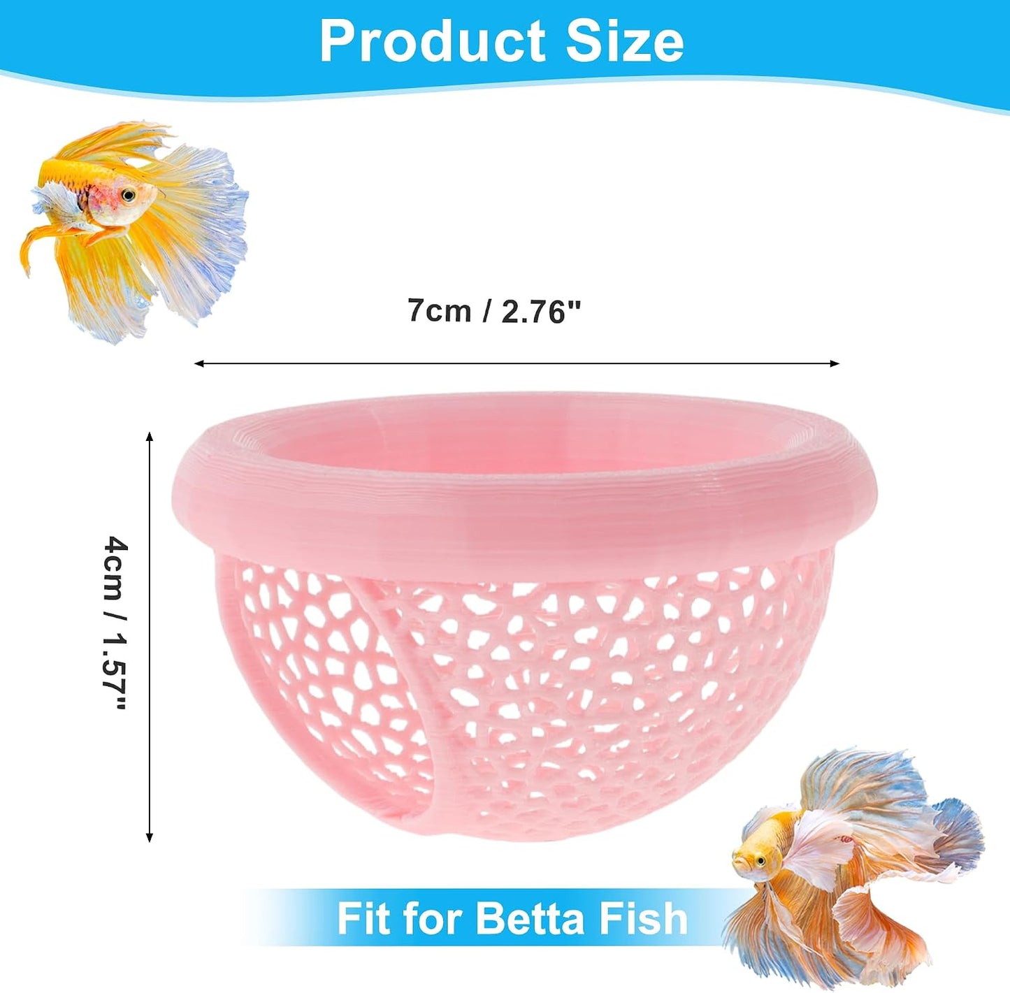 Floating Betta Cave & Hammock, Multi-Functional Hideout for Aquarium Pink