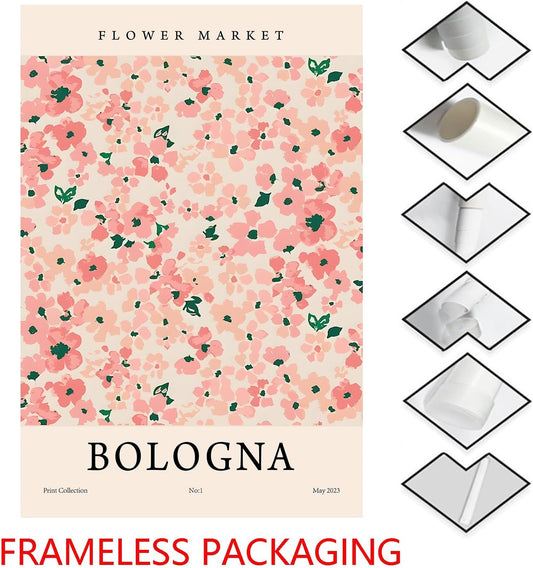 Pink Flower Market Wall Art Matisse Flower Market Prints Pink Flower Poster Vintage Aesthetic Floral Pictures Pink Aesthetic Paintings Pastel Pink Paintings Floral Nature Poster Room 16x24in No Frame
