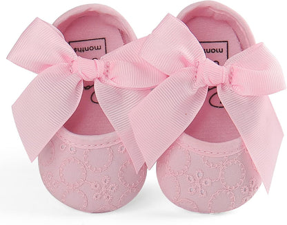 Baby Girls Princess Bowknot Soft Sole Cloth Crib Shoes Sneaker