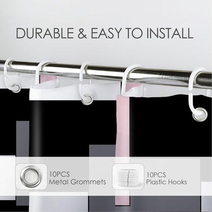 HVEST Modern Pink Shower Curtain with Hooks, Grey Black and White Abstract Geometric Shower Curtain for Bathroom, Mid Century Minimalist Bathroom Decor Curtains, 60W X72L inches