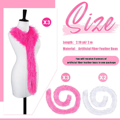 Jexine Feather Boas Bulk Artificial Fluffy Boas Decor for Wedding Costume Dress Tea Party Supplies