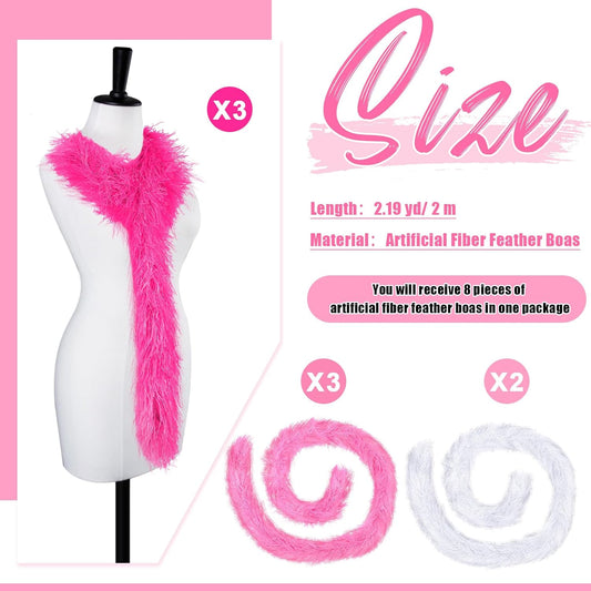Jexine Feather Boas Bulk Artificial Fluffy Boas Decor for Wedding Costume Dress Tea Party Supplies