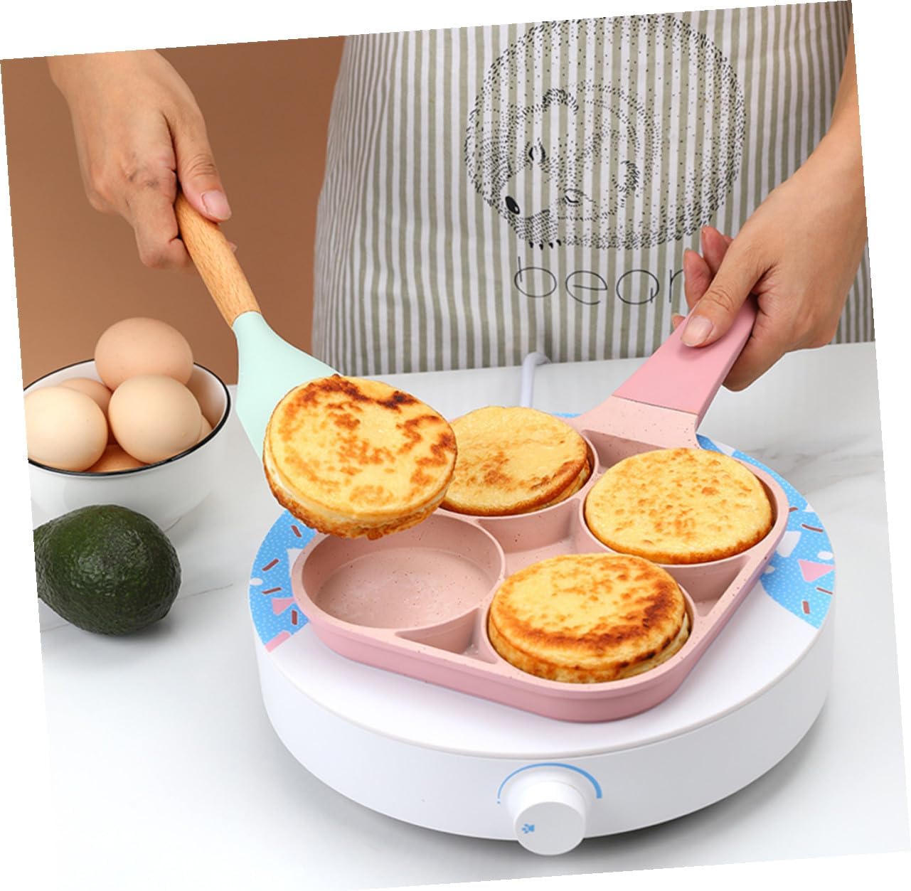 Angoily Non-stick Egg Frying Pan Aluminium Alloy Skillet for Omelets and Healthy Cooking Easy Clean Home Egg Cooker Lightweight Breakfast Mold in Pink