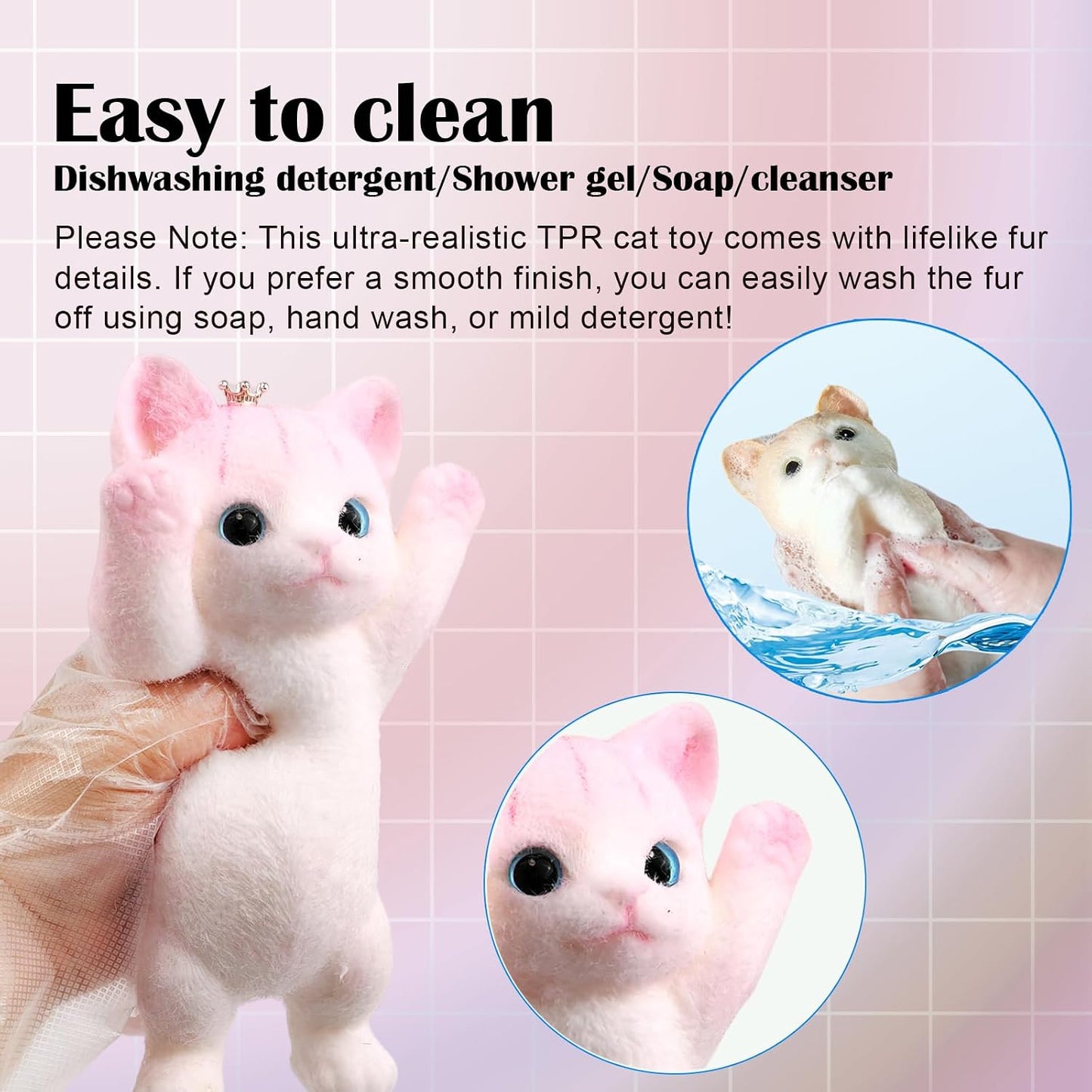 Big Hand Painted Cat Squishy Toys，Large Cute Ultra Soft Kitty Squeeze Fidget Toys for Stress Relief ,Kawaii Squishies Sticky Animal Toys for Adults Kids,Decompression Sensory Balls Toys for Autism
