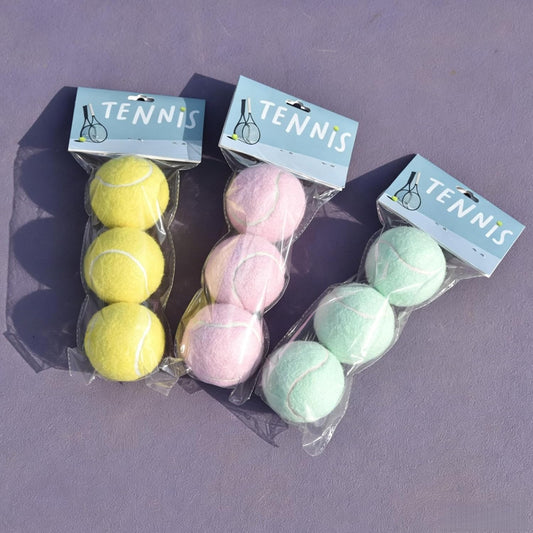 Tennis Balls 3 Pack with Standard Elasticity, Daily Training and Practice Tennis Balls, Pink, Green, Yellow