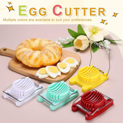 uxcell 3 Pack Egg Slicer for Hard Boiled Eggs, Stainless Steel Wire Multipurpose Egg Slicer Fruit Cutter Small Portable Eggs Peeler Tool for Strawberry Tomato Breakfast Salad, Pink