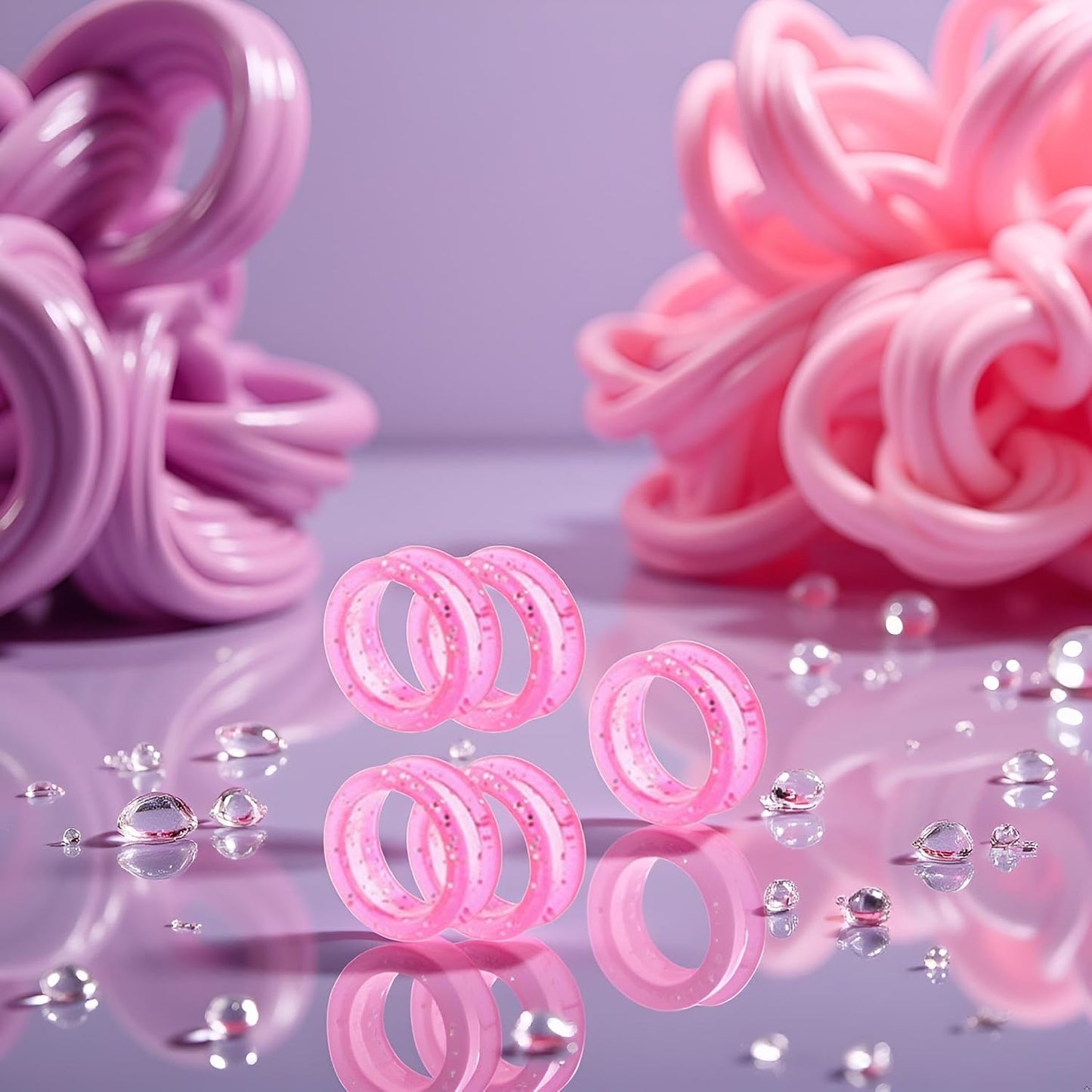 5Pcs Pink Silicone Scissors Finger Rings Grips Grooming Shear Thumb Inserts Finger Protector Ring for Barber Hair Cutting Scissors Pet Shears Hair Cutting Tools