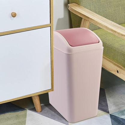 Bringer 4.5 Gallon Plastic Swing Top Garbage Can, Kitchen Trash Can with Swing Lid, Pink