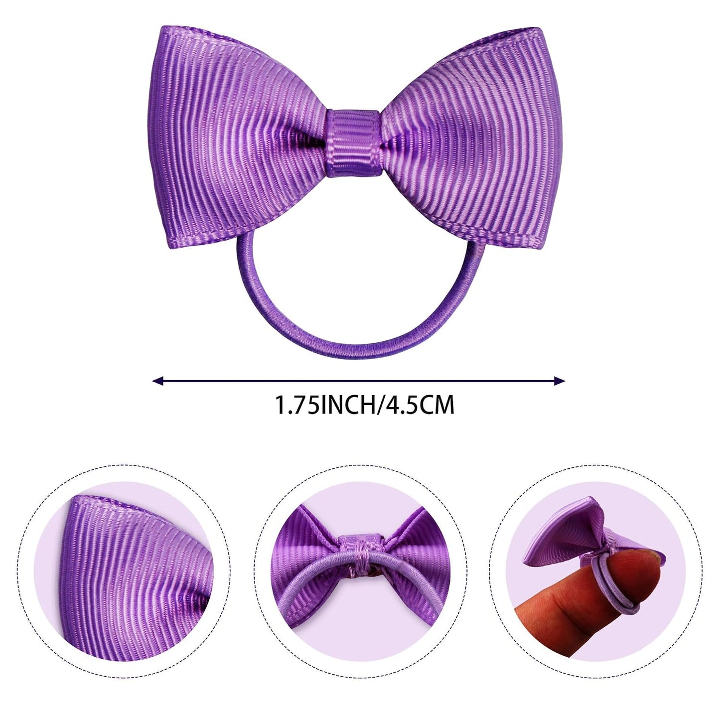 20Pcs Baby Girl Toddlers Hair Bows, Mini Elastic Hair Ties Accessories Bow Ponytail Holder Rubber Hair Bands for Girls Kids Teens (Pink, One Size)