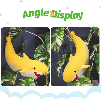 PEACH CAT Banana Shark Plush 21" Large Shark Stuffed Animal Soft Banana Plush Toys Gifts for Kids Yellow