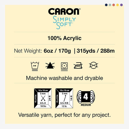 Caron Simply Soft Soft Pink Yarn - 3 Pack of 170g/6oz - Acrylic - 4 Medium (Worsted) - 315 Yards - Knitting/Crochet
