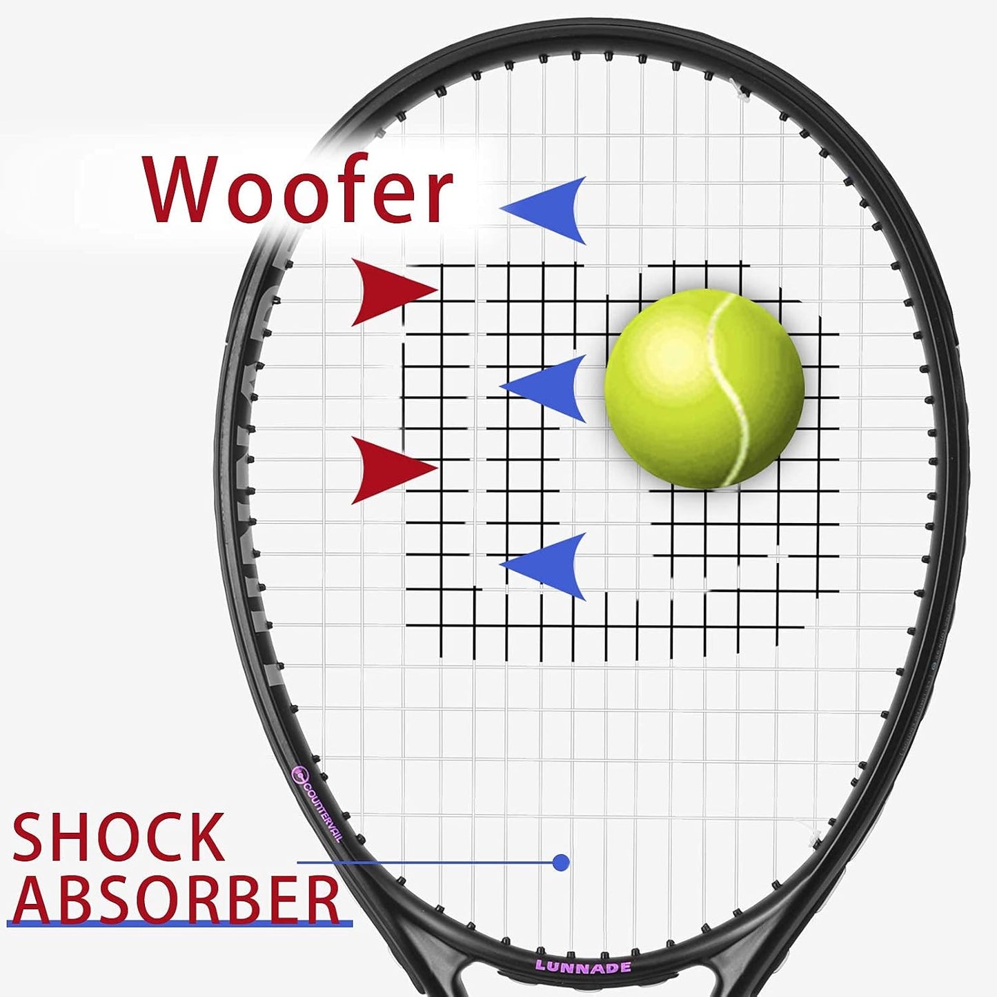 Adults Tennis Racket 27 Inch, Shockproof Carbon Fiber Tennis Racquet Light-Weight, Pre-Strung and Regrip, Suitable for Beginners to Intermediate Players
