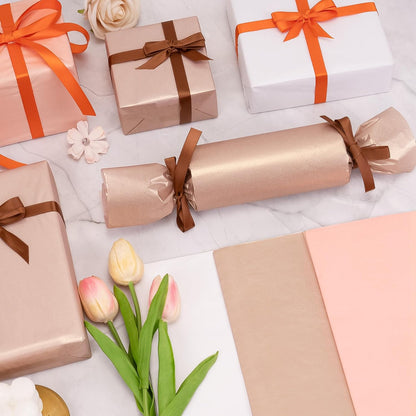 Larcenciel Tissue Paper Gift Wrap, 30 Pcs Girly Pearlescent Pink Tissue Paper for Gift Bags Bulk, Delicate Glitter Wrapping Art Packaging for Birthdays, Weddings, Anniversaries, Crafts, 19.7x13.8inch