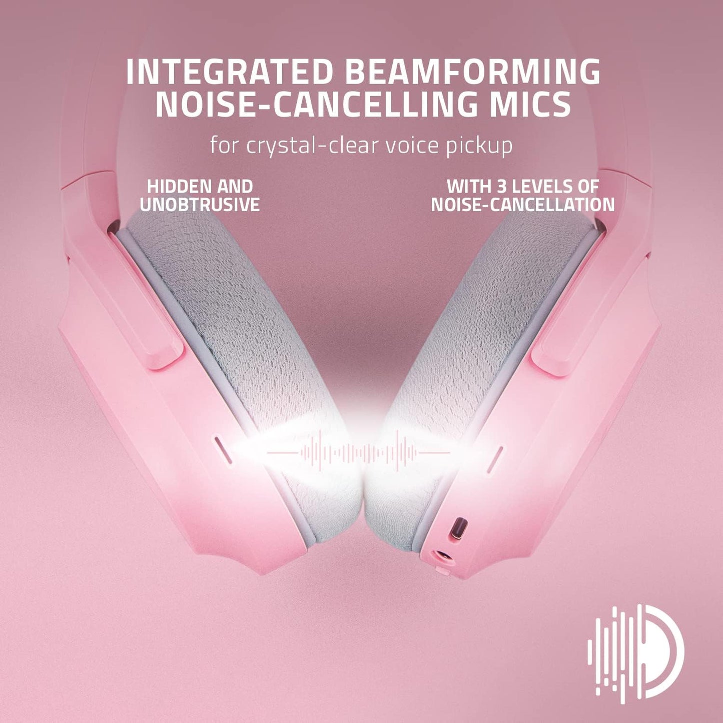 Razer Barracuda Wireless Gaming & Mobile Headset (PC, PlayStation, Switch 2, Android, iOS): 2.4GHz Wireless + Bluetooth - Integrated Noise-Cancelling Mic - 50mm Drivers - 40 Hr Battery - Quartz Pink