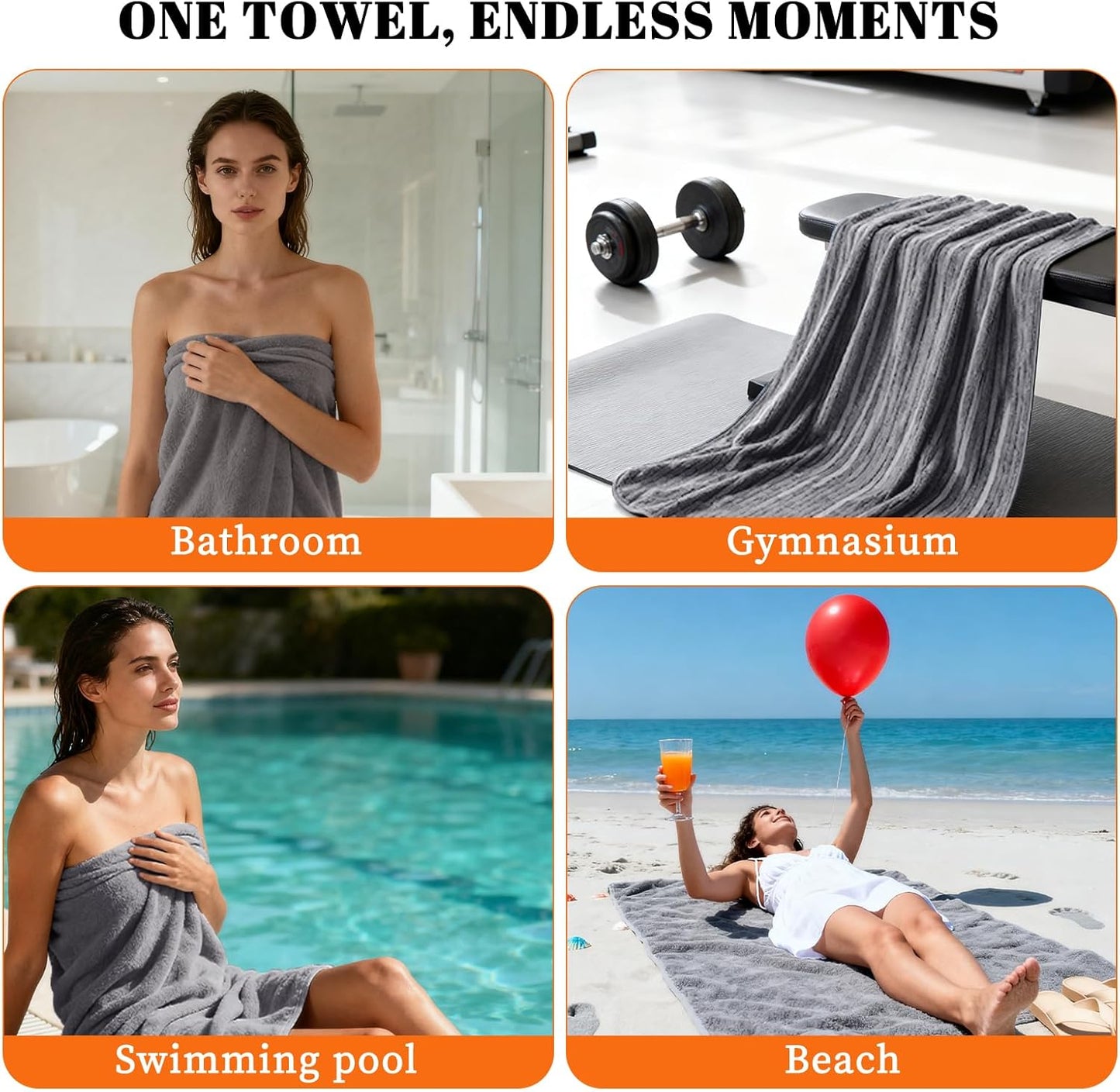 Bath Towels Set of 4 Extra Large 35 x 70 Inches,Luxury Thick High Absorbent and Quick Dry Bath Sheet,Ultra Soft Microfiber,Bathroom,Beach,Yoga,Sport,SPA,Fitness (Pink)