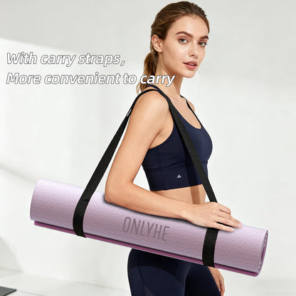 Wide Yoga Mat Thick(10mm) Exercise Mat Non Slip Anti-tear,72"x35" Extra Large Pilates Mats for Home Workouts, Gym & Floor Stretching with Carrier Strap