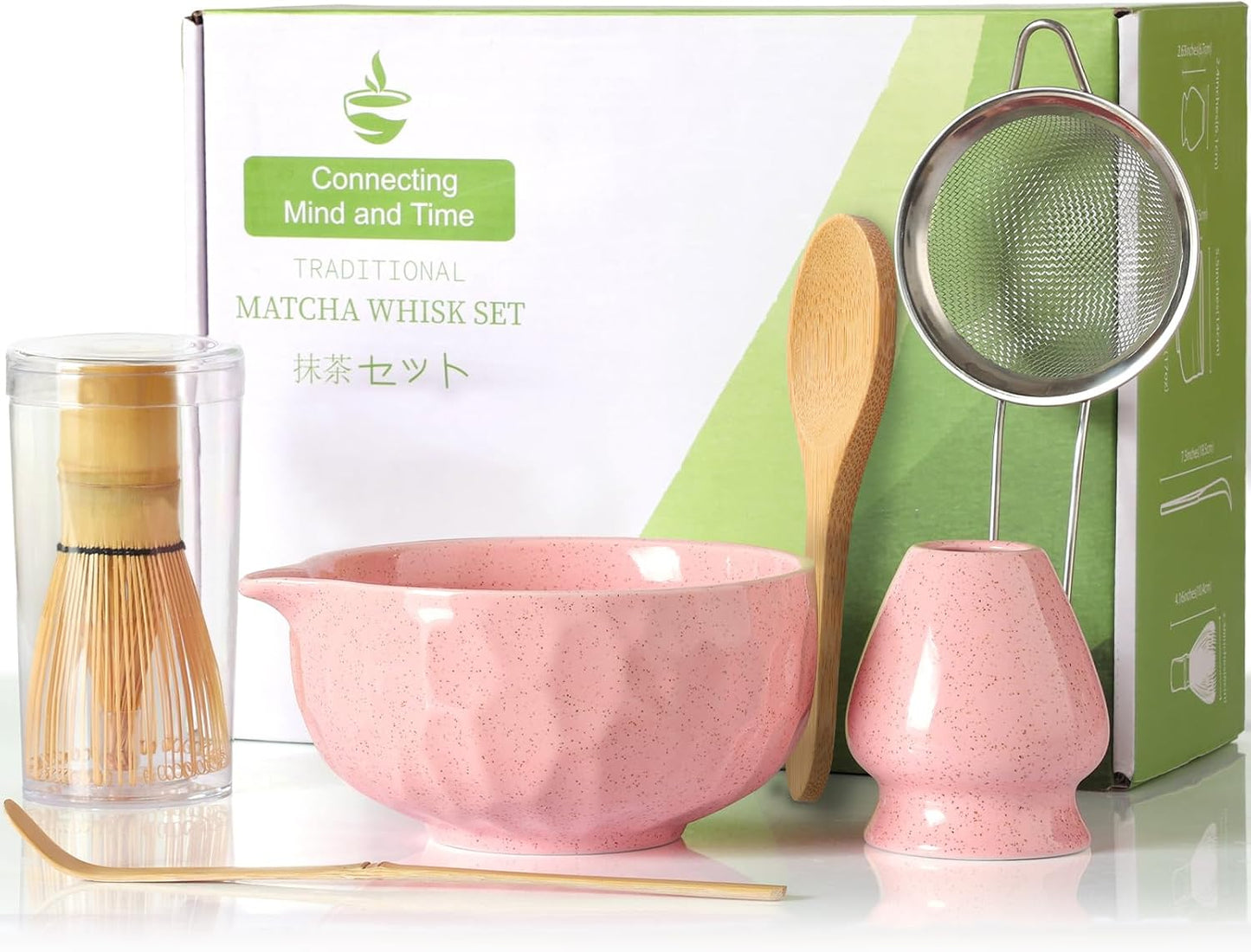 Matcha whisk Sets,Japanese Matcha Set,Matcha Bowl with Spout,Matcha Whisk and Holder,Bamboo Scoop,Sifter - 6 Pcs Tea Set for Matcha Lover,Tea Ceremony,Thanksgiving(Blue)