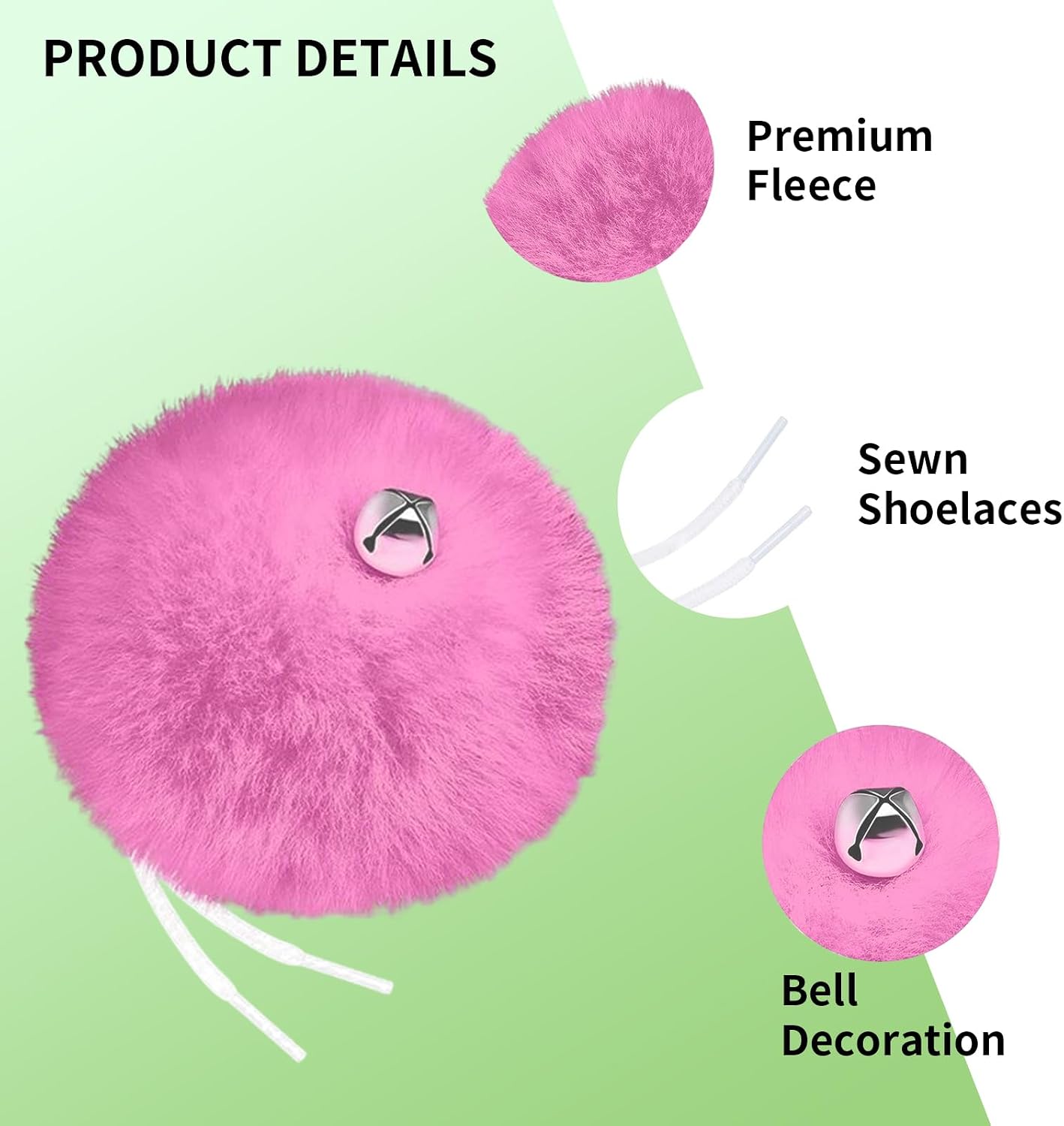Bestookits Roller Skate Pom Poms with Bells, Skating Outfit Ice Skating Accessories, Roller Skate Decorations for Girls Women 2 Pieces (Pink)