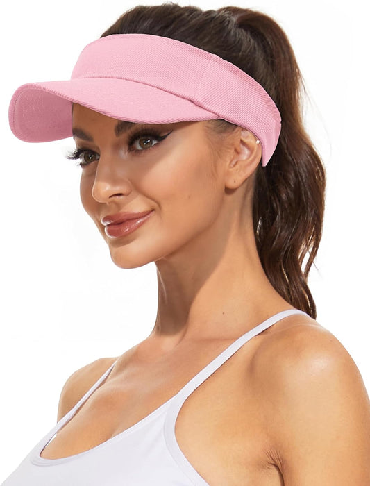 Zando 3.2" Structured Brim Sun Visor Hats for Women, Quick-Dry Lightweight Sports Visor for Golf, Tennis, Pickleball