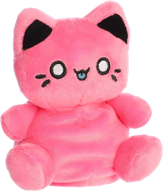 Aurora® Enchanting Tasty Peach® Meowchi Palm Pals™ Stuffed Animal - Bright & Colorful Design for Room Decor - Perfect for Adults, Kids, and Birthdays - Vivid Pink 5 Inches