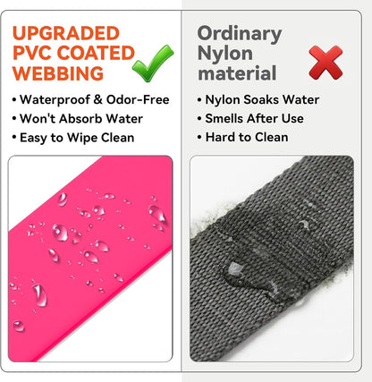 Waterproof Dog Grooming Belly Strap with Clamp Extender – Dog Grooming Loop Restraint for Table Arm, Bathing & Hair Cutting for Small, Medium and Large Dogs (Pink)