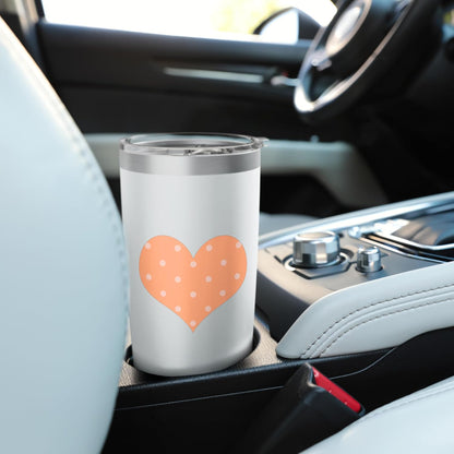 Cute Pastel Coral Peach Big Polka Dot Pattern Minimalist Stainless Steel Insulated Tumbler