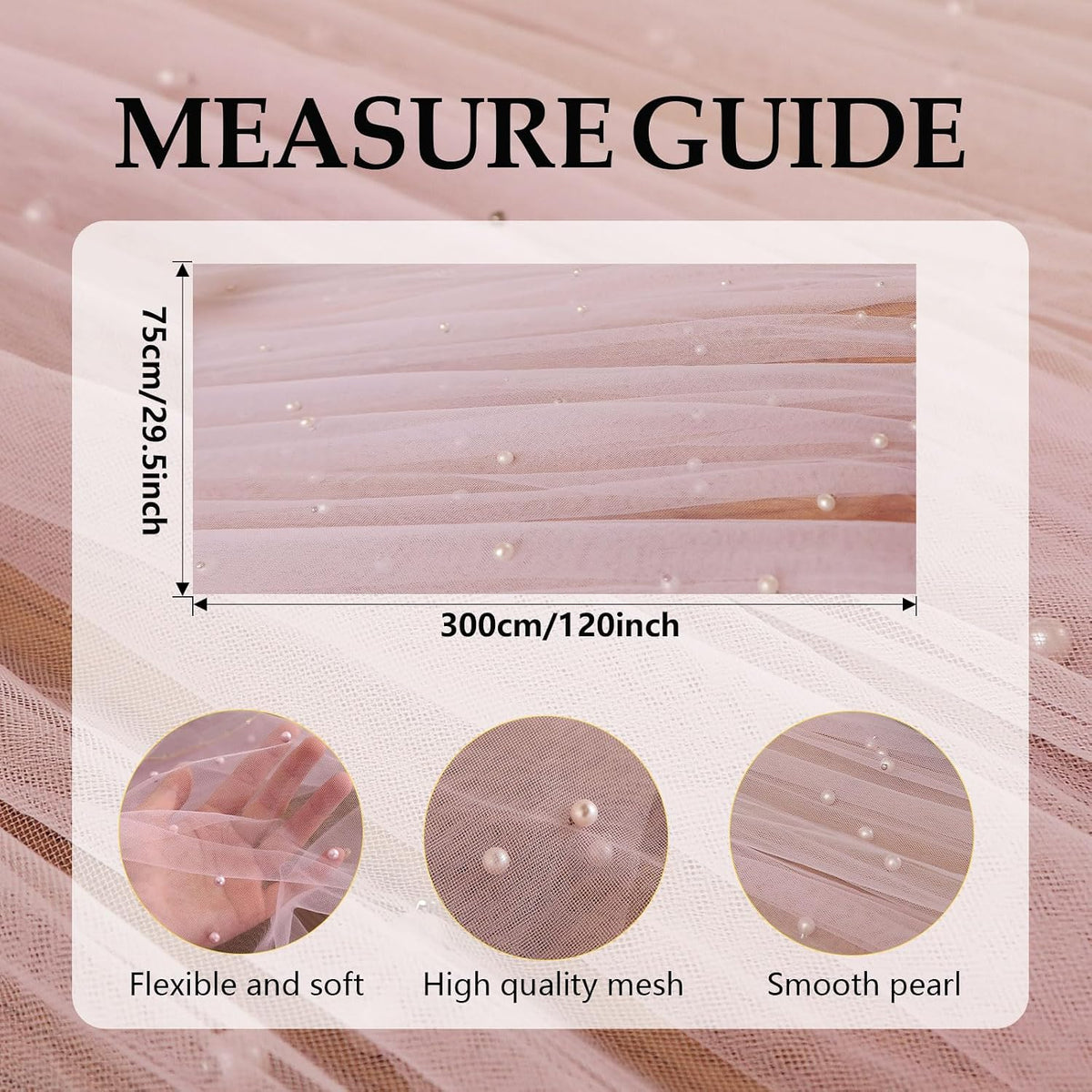 10 ft Pink Pearl Table Runner Tulle Fabric Lace Table Runners for Bridal Shower Birthday Party Wedding Arch Veil Dessert Table Decorations